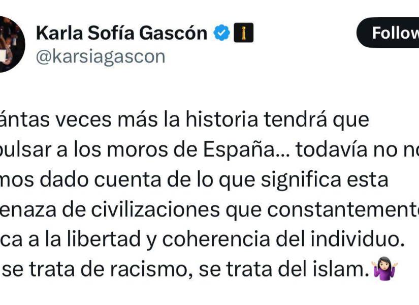 Captura de pantalla de tuits de Karla Sofía Gascón que datan de hace años atrás. Captura de pantalla de tuits de Karla Sofía Gascón que datan de hace años atrás.