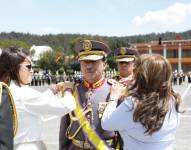 Imagen de Henry Delgado, comandante general del Ejército de Ecuador, recibiendo los honores de General del Ejército este 11 de junio del 2025.